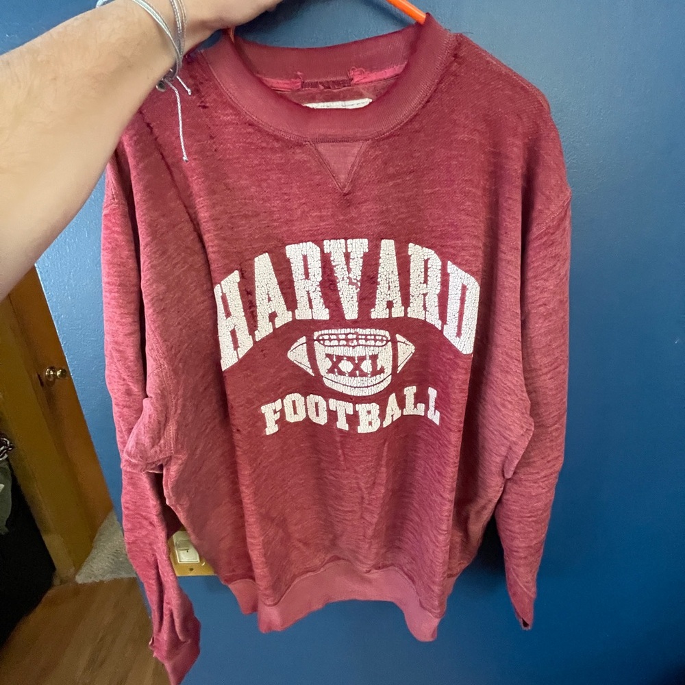 Vintage Harvard Football Men's Red Sweater